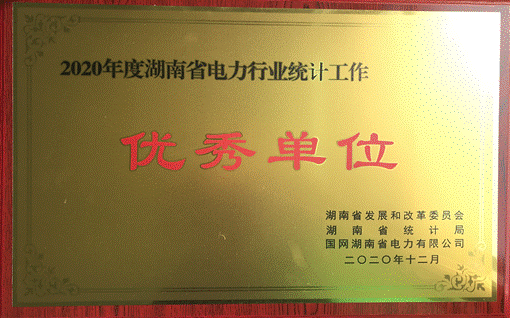 亚英体育株洲航电分公司荣获“2020年度湖南省电力行业统计优秀单位”称号